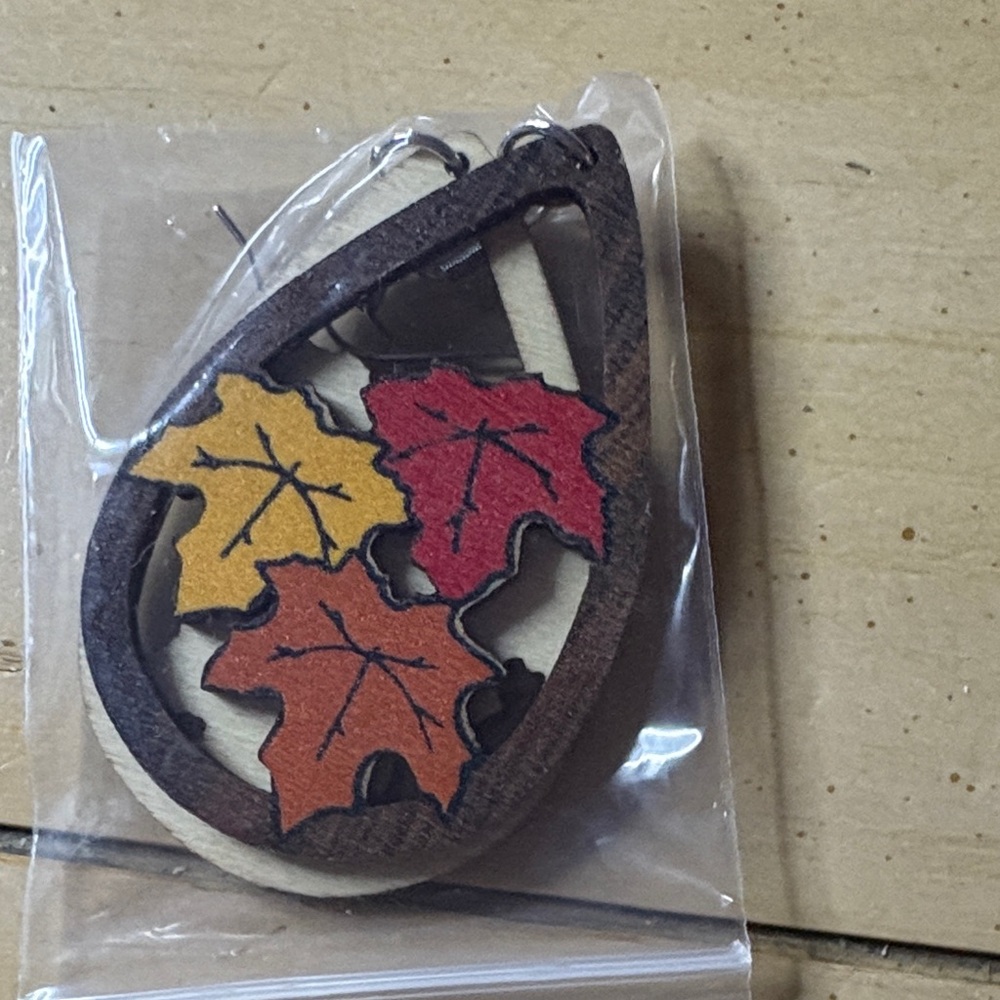 Autumn Leaf Teardrop Earrings